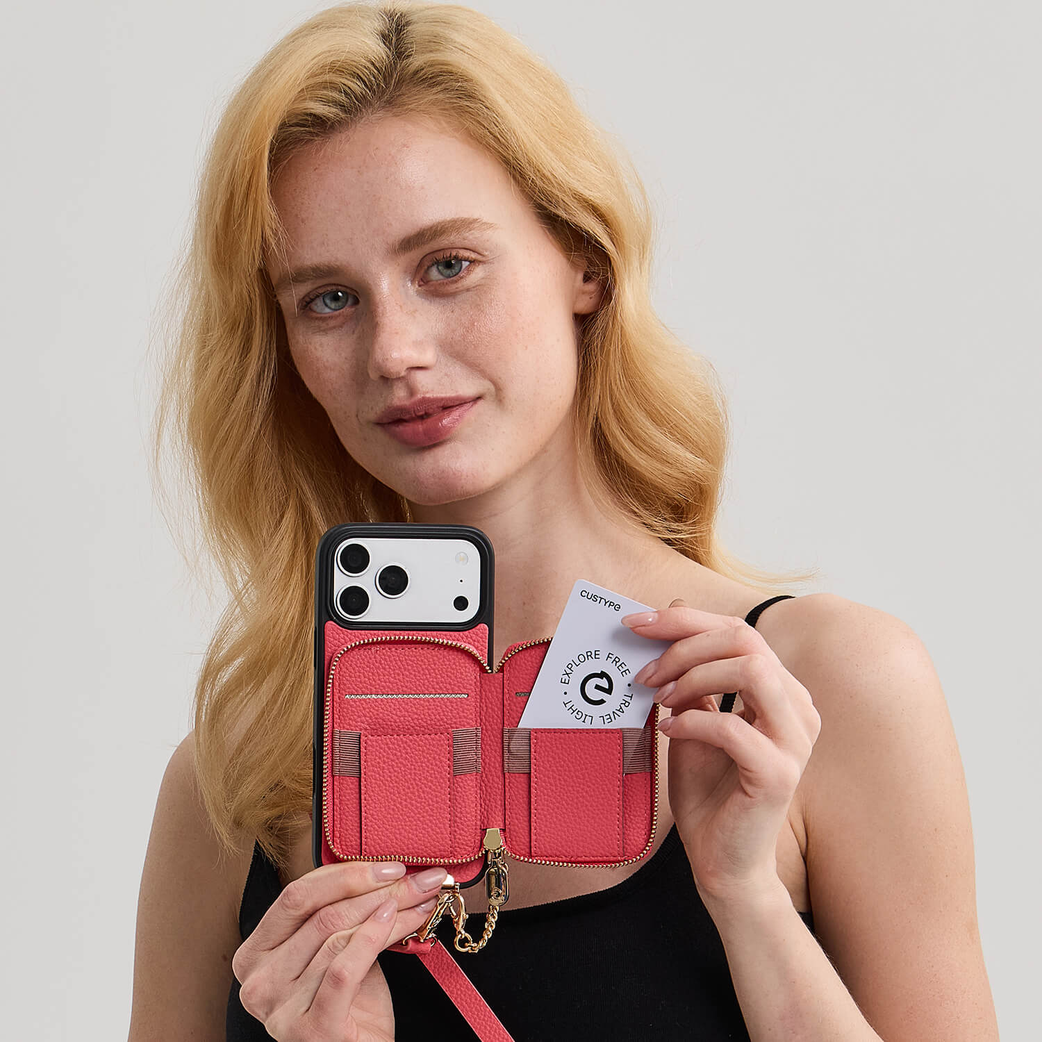 Original Design Set- Crossbody Square Stand Wallet Wireless Charging Phone Case Set-Mobile Phone Cases-Custype