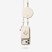 Silver Edge Kit- Versatile Magnetic E-stand Card Holder Case for iPhone with Round Pouch & Shoulder Strap-Mobile Phone Cases-DETACHABLE WALLET & ROUND POUCH