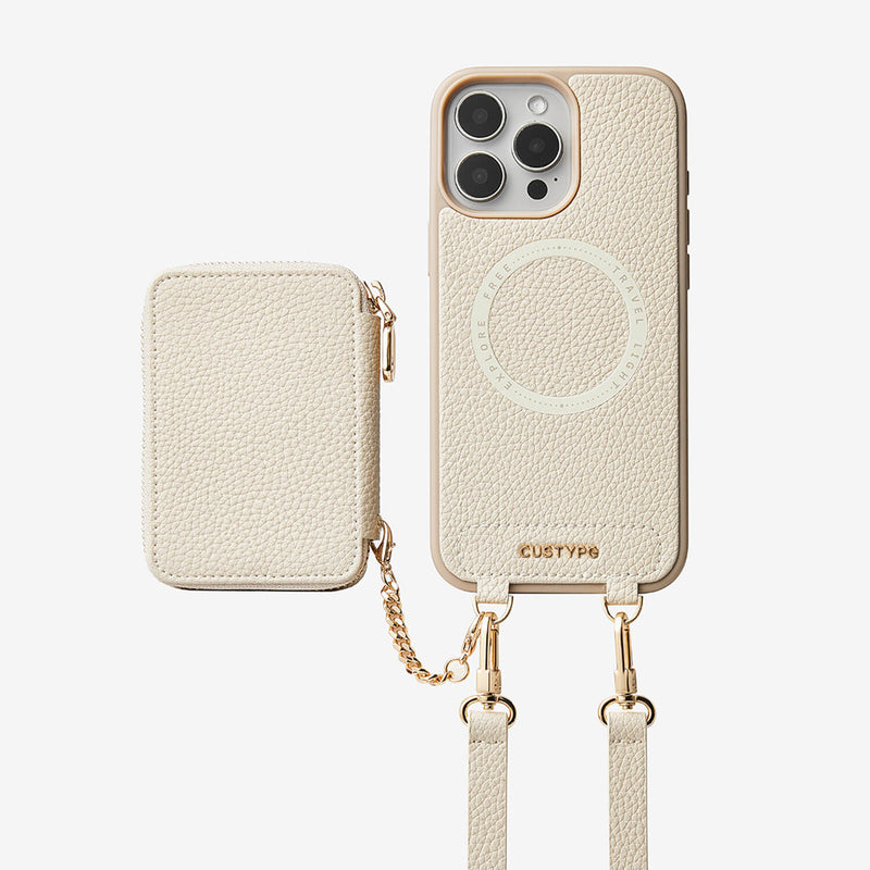 Beige iphone crossbody case

