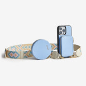 leather iphone case with strap Blue

