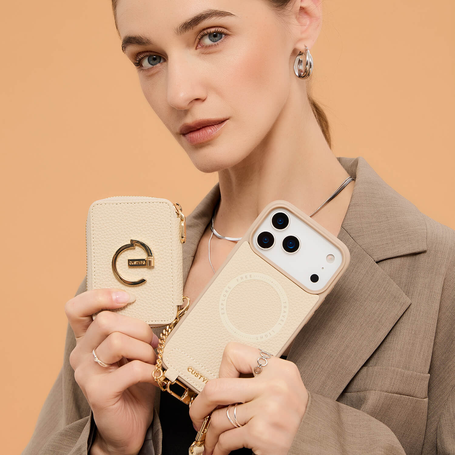 Original Design Set- Detachable Wireless Charging Crossbody Wallet Phone Case Round Pouch Set-Mobile Phone Cases