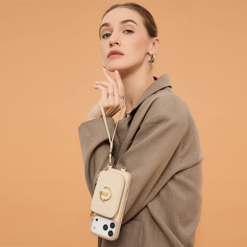 Original Design Set- Detachable Wireless Charging Crossbody Wallet Phone Case Round Pouch Set-Mobile Phone Cases