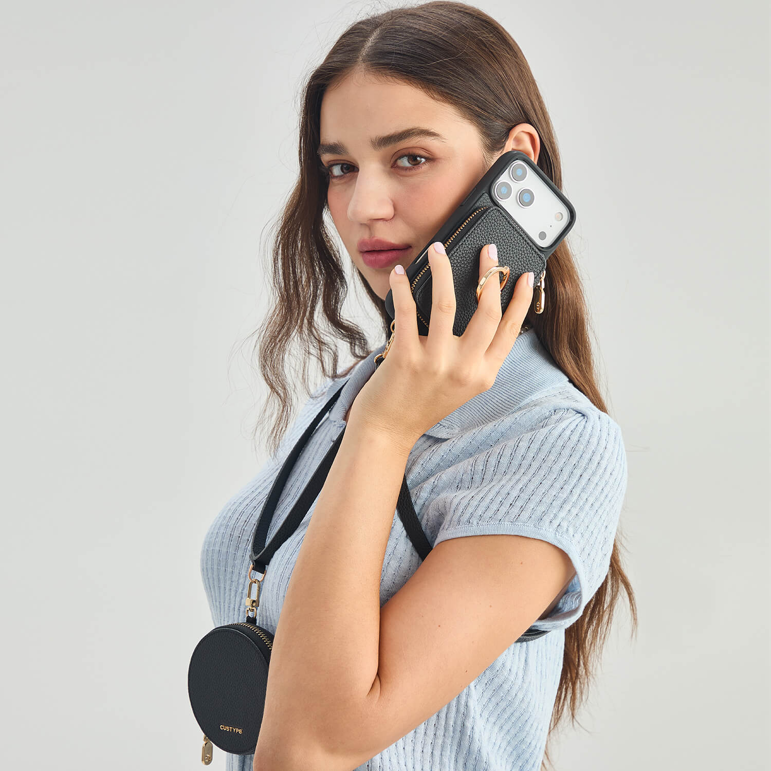 Original Design Set- Detachable Wireless Charging Crossbody Wallet Phone Case Round Pouch Set-Mobile Phone Cases