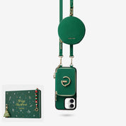 Magnet Wallet Crossbody Phone Case green christmas gift