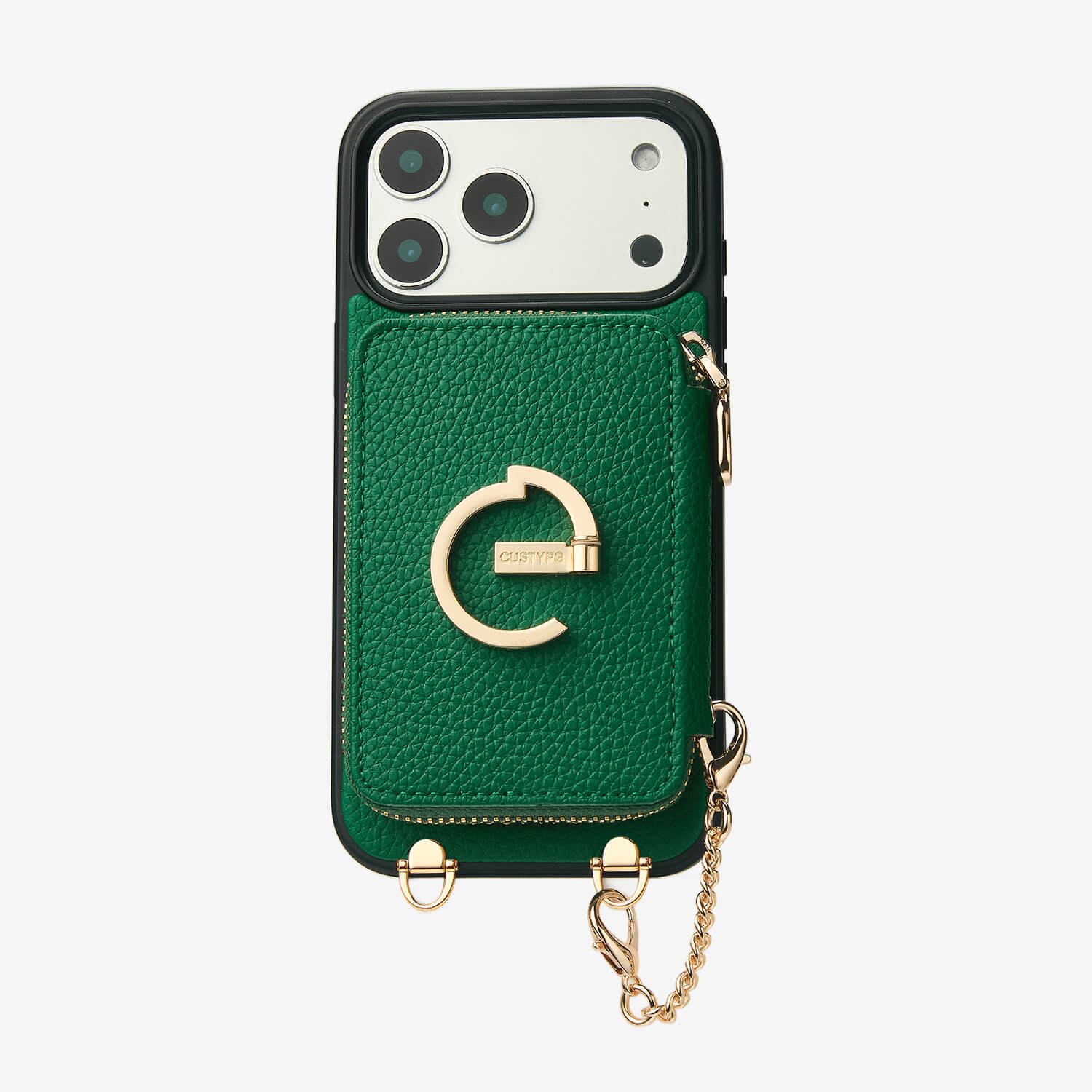 Crossbody iPhone Case with Magnetic Wallet & Metal Chain for