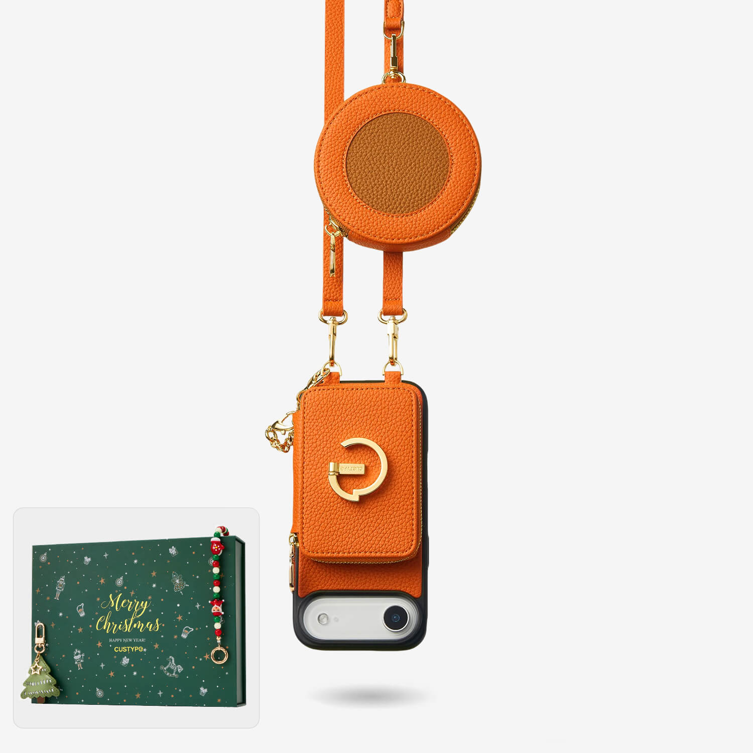 Women's crossbody phone case orange