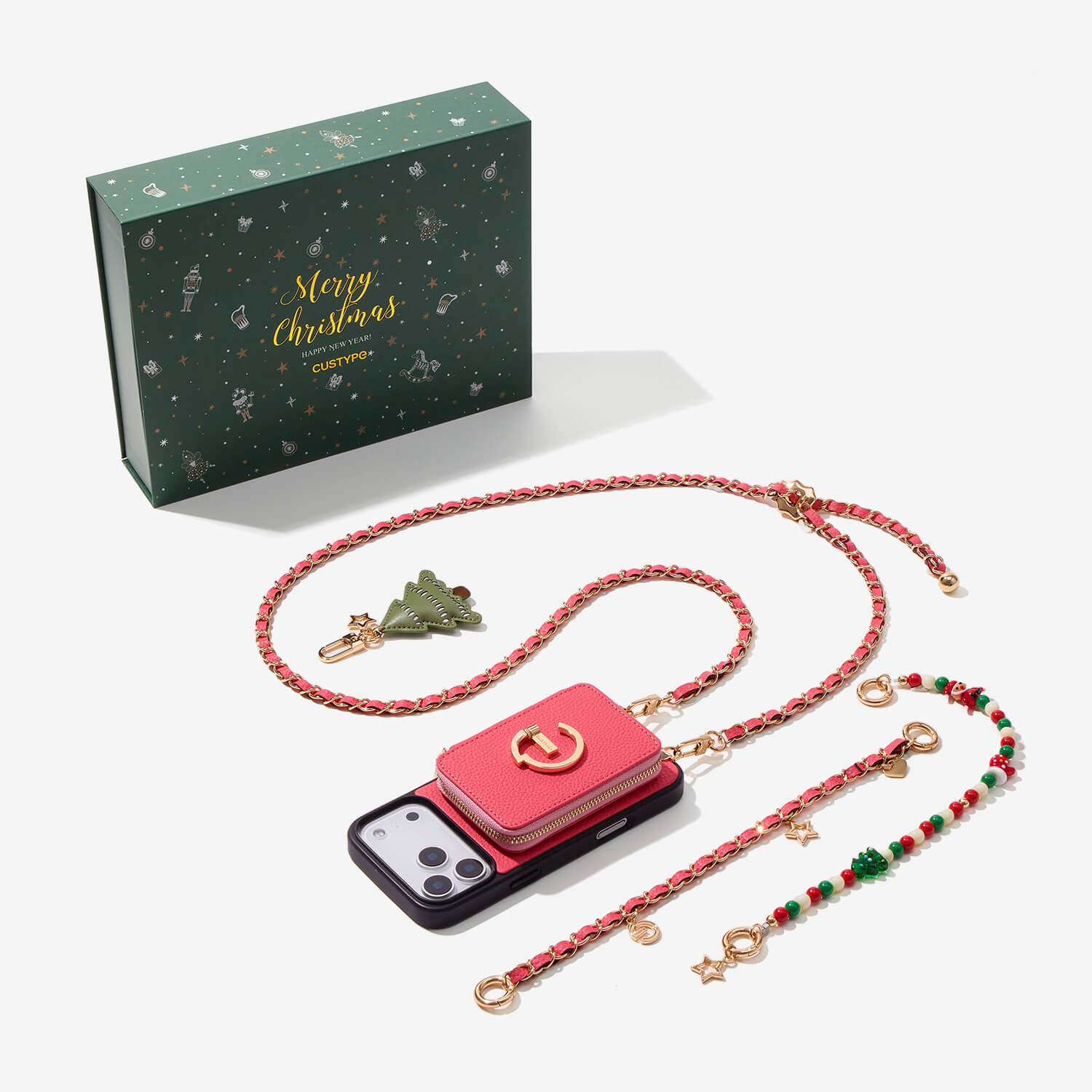 iphone case with wallet pink