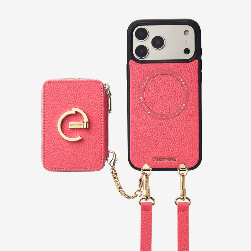 magnetic phone case and wallet peach pink
