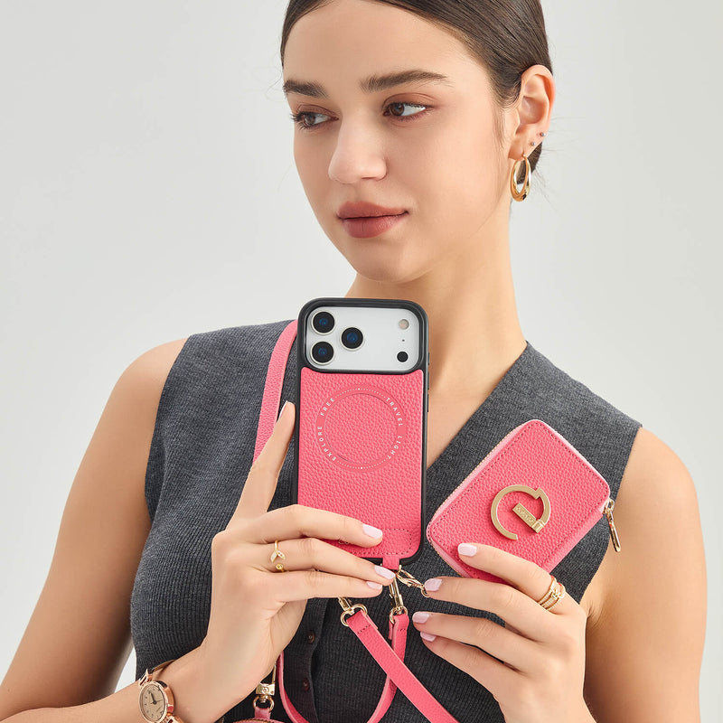 Original Design Set- Detachable Wireless Charging Crossbody Wallet Phone Case Round Pouch Set-Mobile Phone Cases