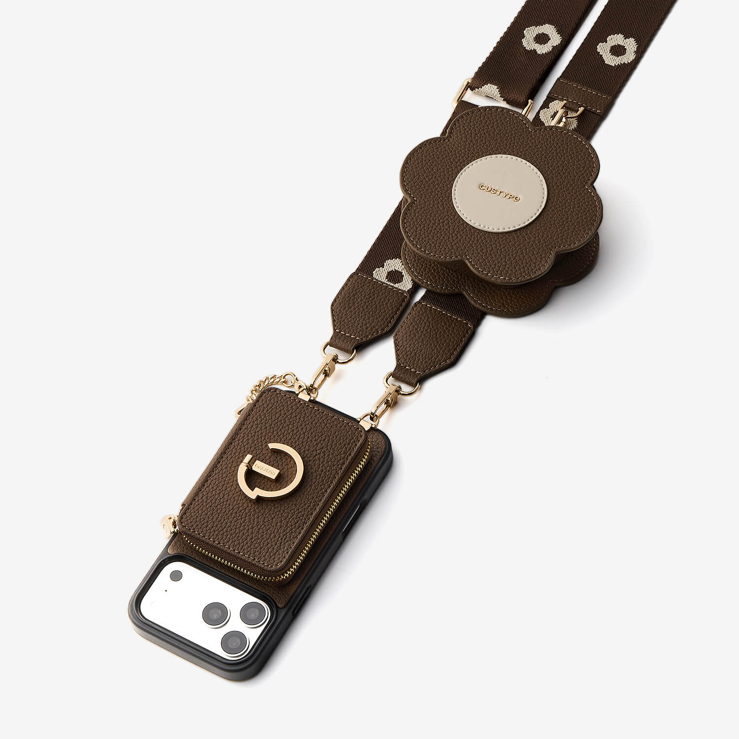 ストラップとカードホルダー付きiPhone 17 Pro Max用クロスボディ