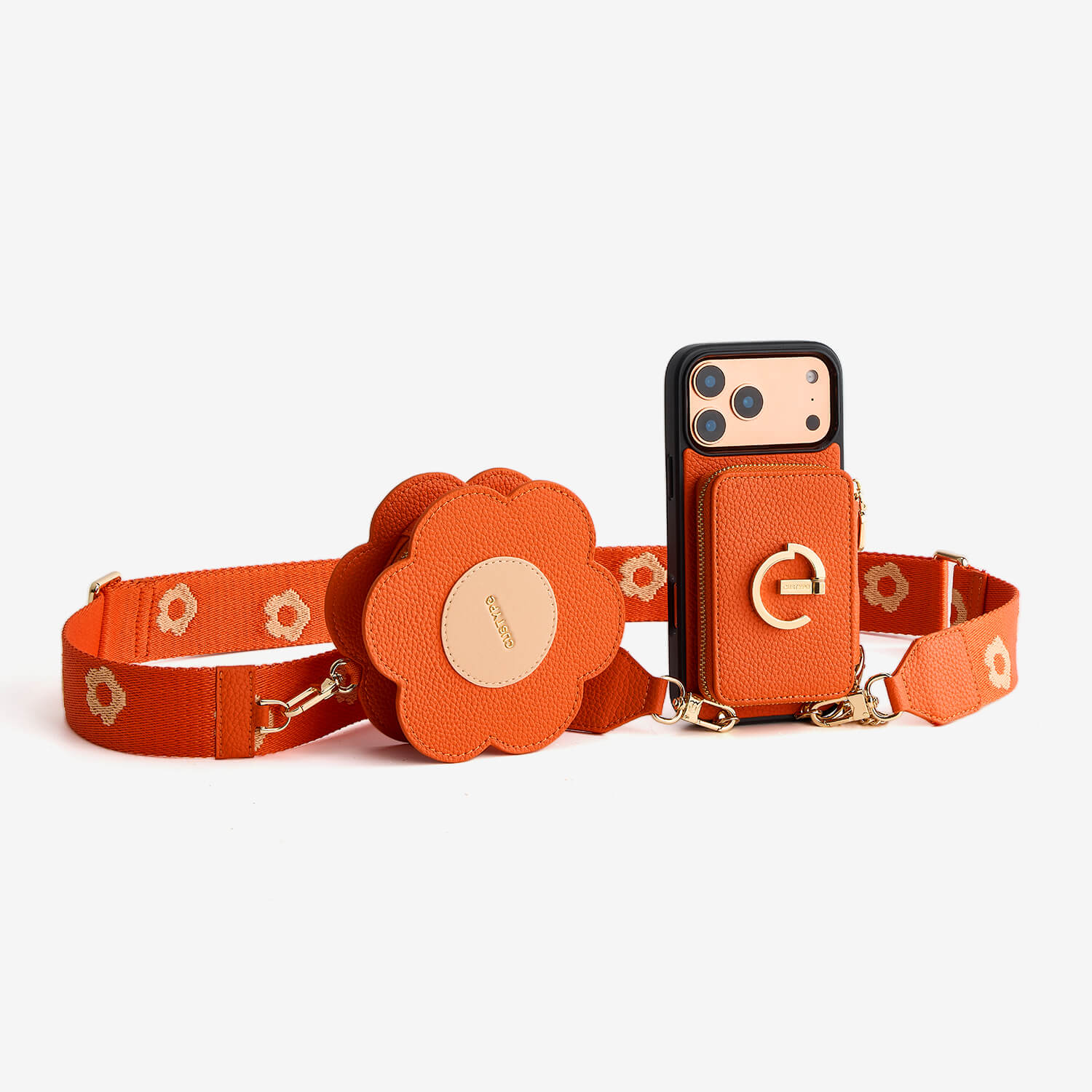 Flower Hush- Crossbody Wallet Phone Case with Stand-Custype