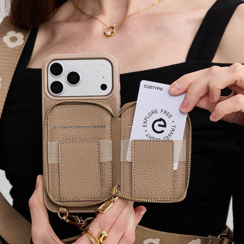 Custype Leather Wallet Phone Case with Crossbody & Floral Mini Pouch Custype Leather Wallet Phone Case with Crossbody & Floral Mini Pouch