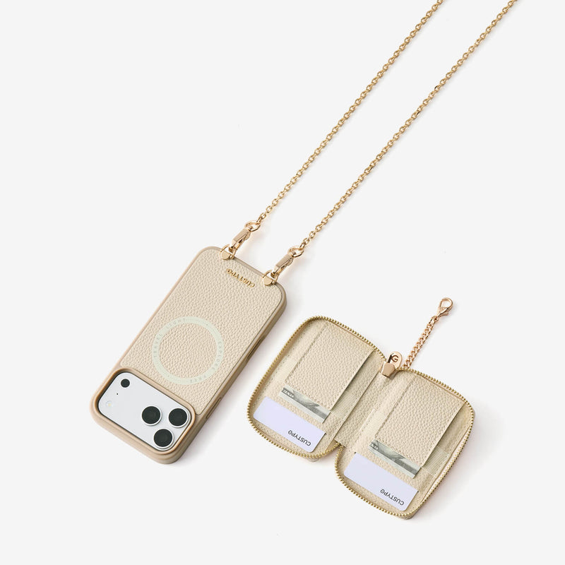 Delicate Metal Chain- iPhone Crossbody Case with Magnetic Card Holder