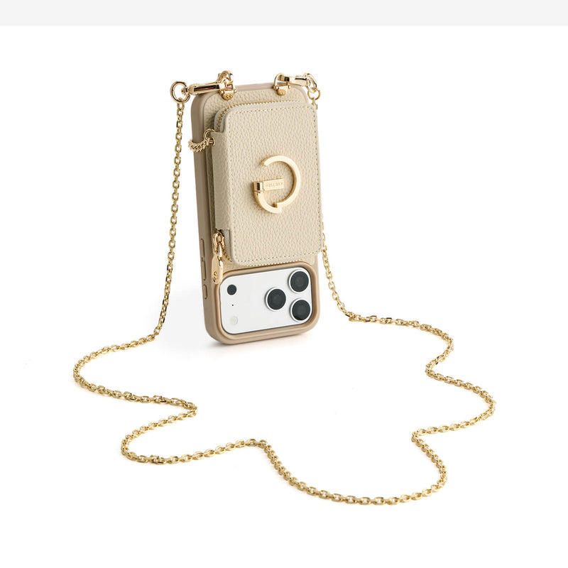 Delicate Metal Chain- iPhone Crossbody Case with Magnetic Card Holder