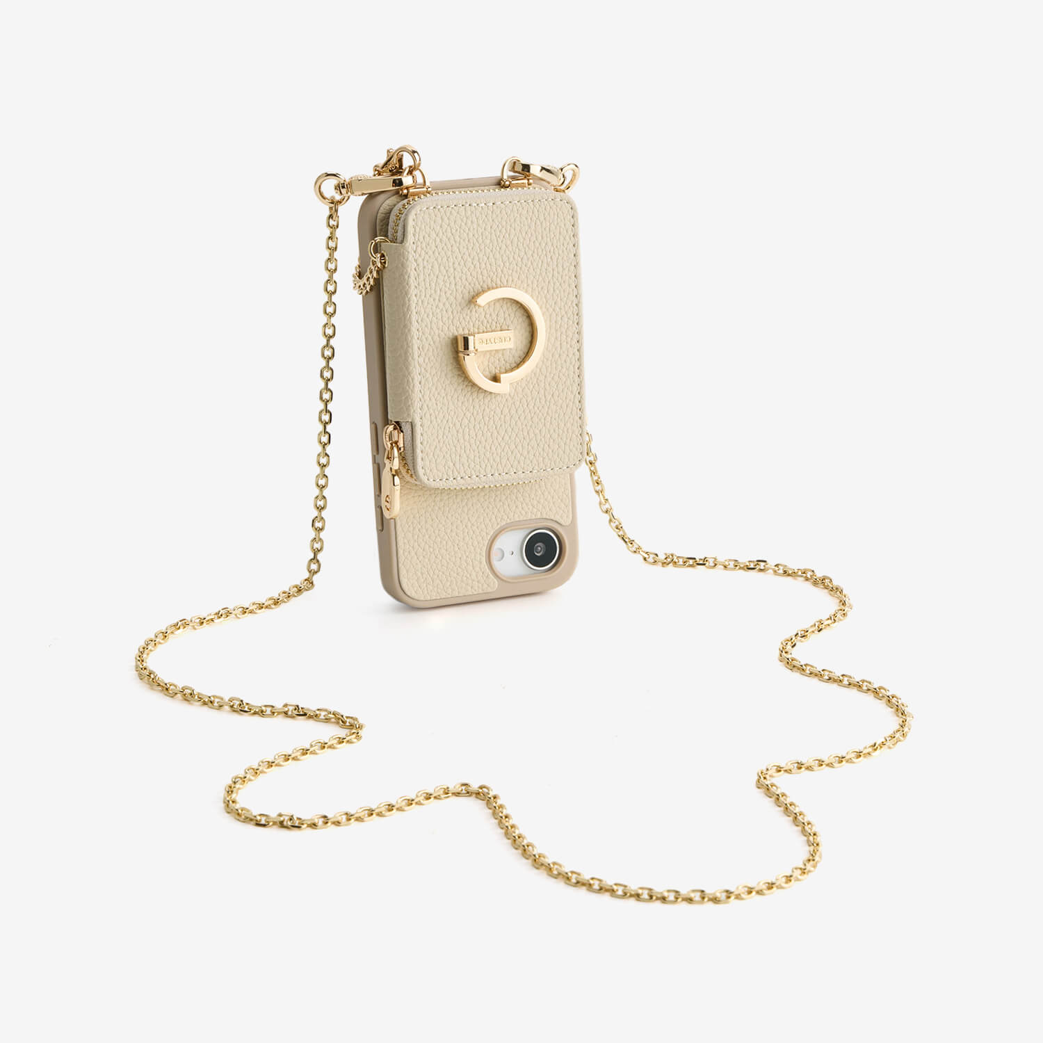 Delicate Metal Chain- iPhone Crossbody Case with Magnetic Card Holder