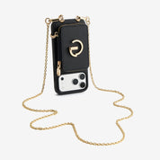 Delicate Metal Chain- iPhone Crossbody Case with Magnetic Card Holder