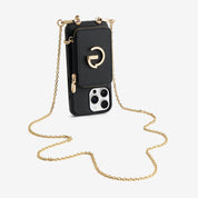 Delicate Metal Chain- iPhone Crossbody Case with Magnetic Card Holder