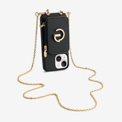 Delicate Metal Chain- iPhone Crossbody Case with Magnetic Card Holder