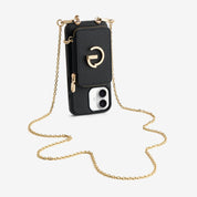 Delicate Metal Chain- iPhone Crossbody Case with Magnetic Card Holder