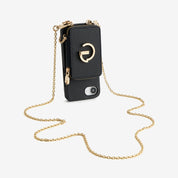 Delicate Metal Chain- iPhone Crossbody Case with Magnetic Card Holder