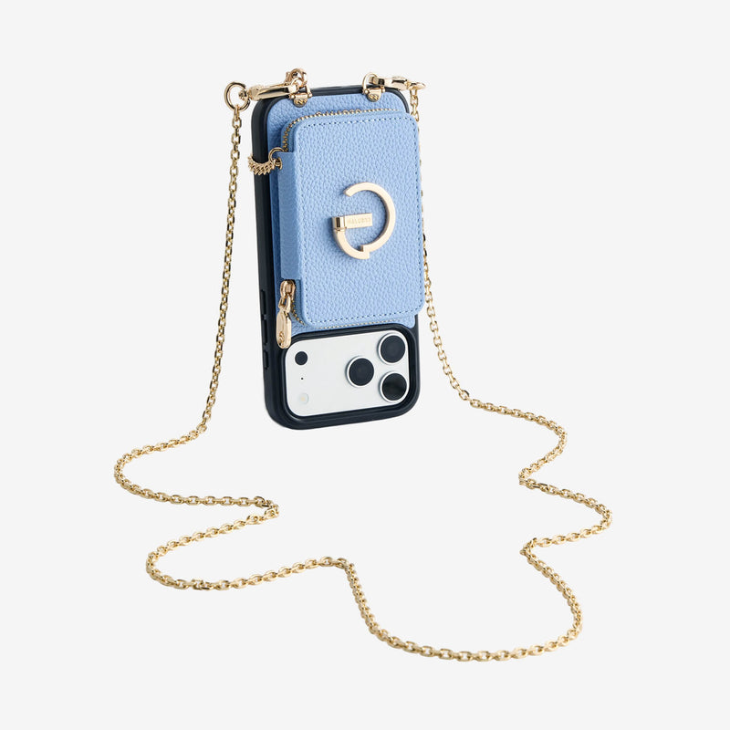 Delicate Metal Chain- iPhone Crossbody Case with Magnetic Card Holder