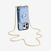 Delicate Metal Chain- iPhone Crossbody Case with Magnetic Card Holder
