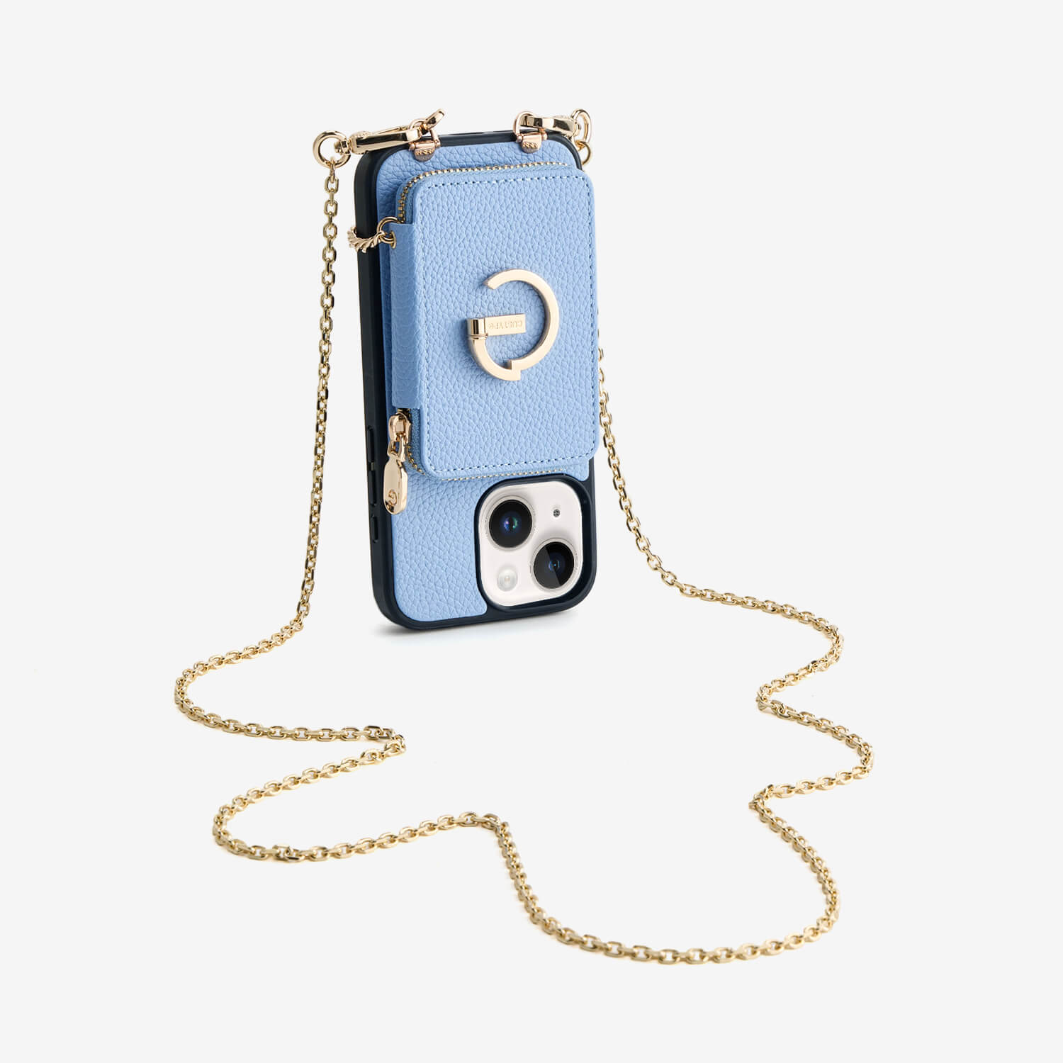 Delicate Metal Chain- iPhone Crossbody Case with Magnetic Card Holder