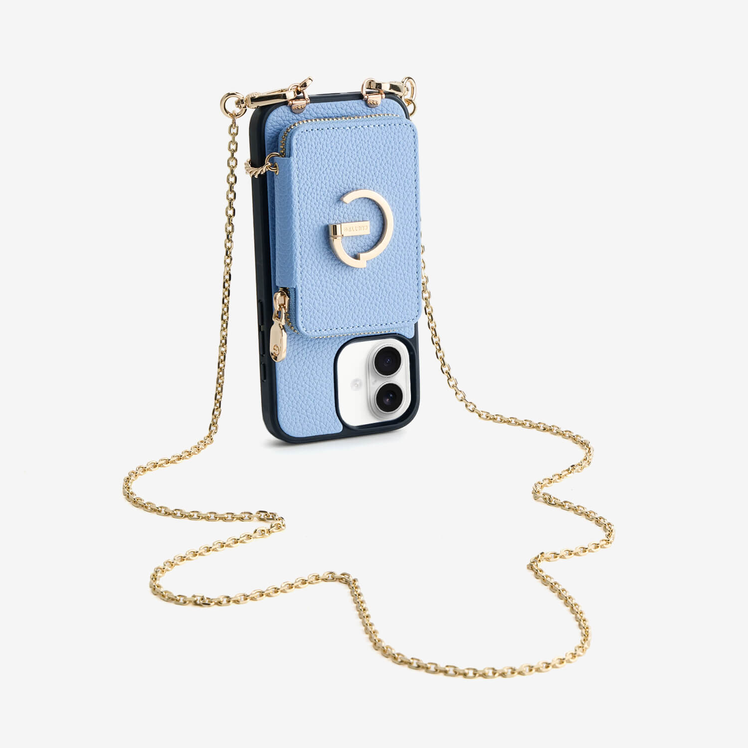 Delicate Metal Chain- iPhone Crossbody Case with Magnetic Card Holder