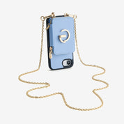 Delicate Metal Chain- iPhone Crossbody Case with Magnetic Card Holder