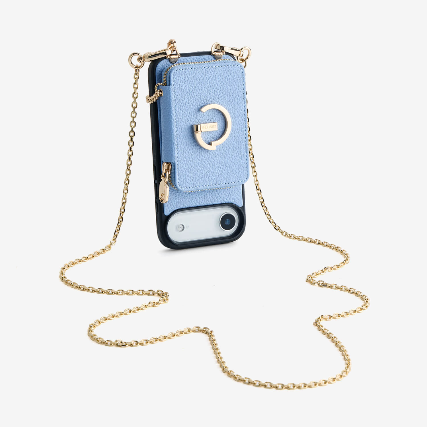 Delicate Metal Chain- iPhone Crossbody Case with Magnetic Card Holder