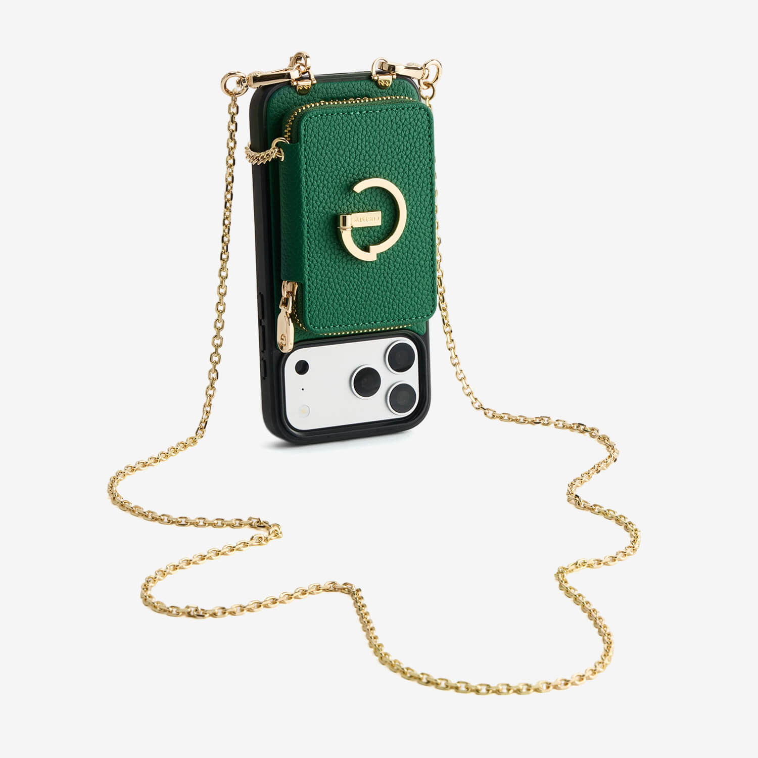 Delicate Metal Chain- iPhone Crossbody Case with Magnetic Card Holder
