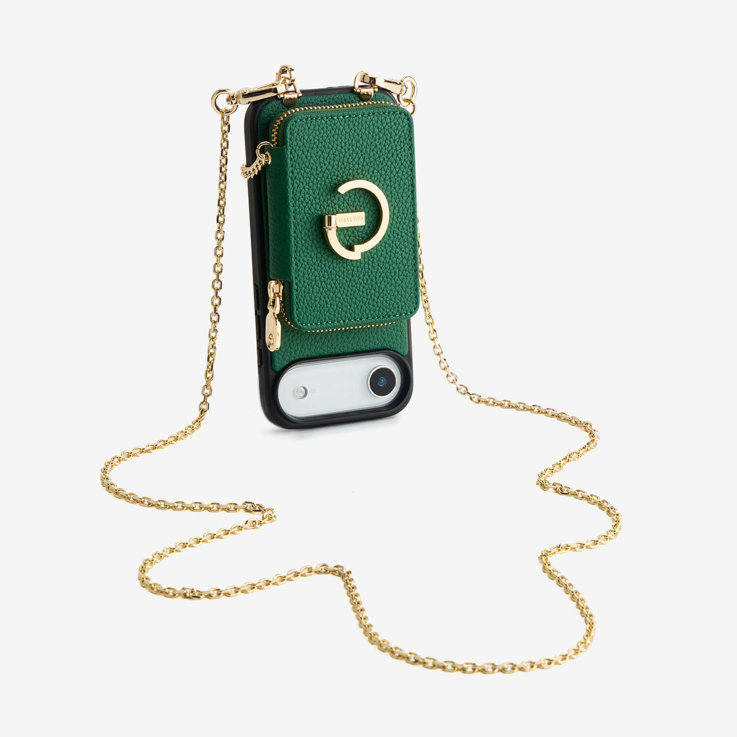 Delicate Metal Chain- iPhone Crossbody Case with Magnetic Card Holder