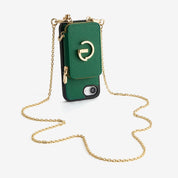 Delicate Metal Chain- iPhone Crossbody Case with Magnetic Card Holder