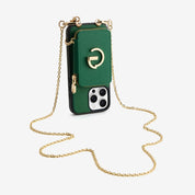 Delicate Metal Chain- iPhone Crossbody Case with Magnetic Card Holder