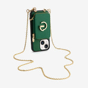Delicate Metal Chain- iPhone Crossbody Case with Magnetic Card Holder