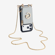 Delicate Metal Chain- iPhone Crossbody Case with Magnetic Card Holder