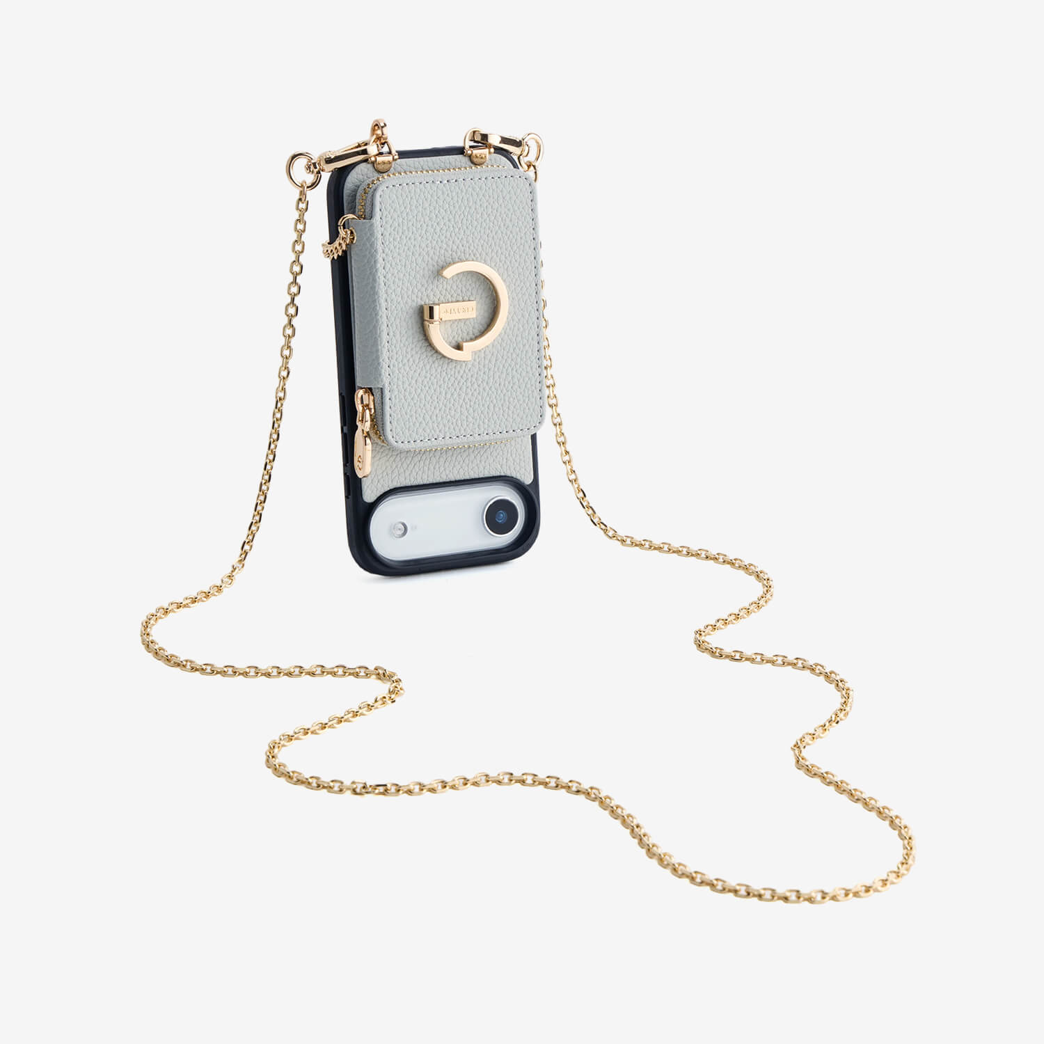 Delicate Metal Chain- iPhone Crossbody Case with Magnetic Card Holder
