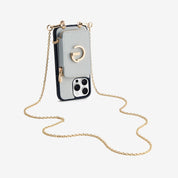 Delicate Metal Chain- iPhone Crossbody Case with Magnetic Card Holder