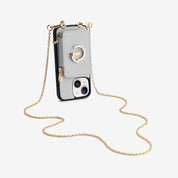 Delicate Metal Chain- iPhone Crossbody Case with Magnetic Card Holder