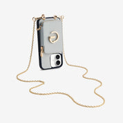 Delicate Metal Chain- iPhone Crossbody Case with Magnetic Card Holder