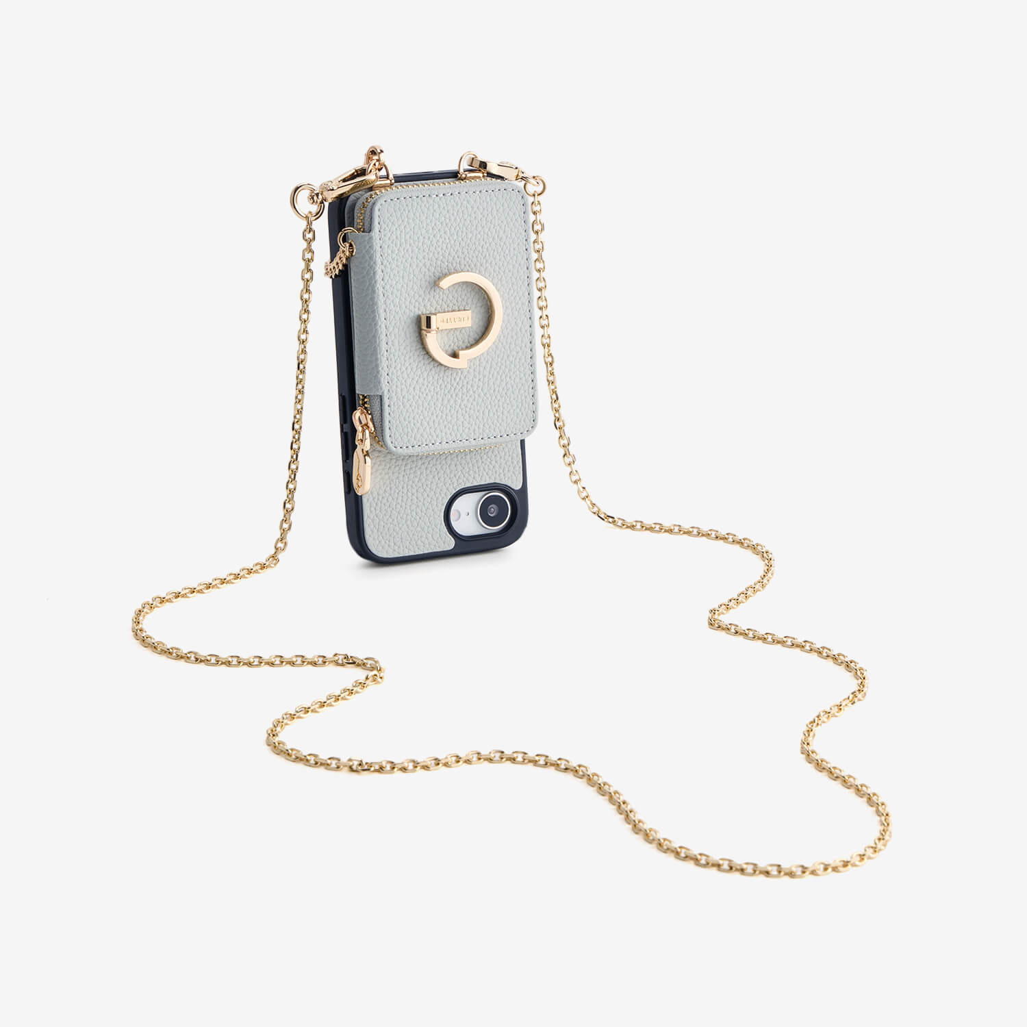 Delicate Metal Chain- iPhone Crossbody Case with Magnetic Card Holder