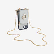 Delicate Metal Chain- iPhone Crossbody Case with Magnetic Card Holder