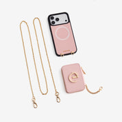 Delicate Metal Chain- iPhone Crossbody Case with Magnetic Card Holder