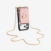 Delicate Metal Chain- iPhone Crossbody Case with Magnetic Card Holder