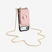 Delicate Metal Chain- iPhone Crossbody Case with Magnetic Card Holder