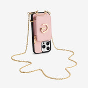 Delicate Metal Chain- iPhone Crossbody Case with Magnetic Card Holder