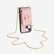 Delicate Metal Chain- iPhone Crossbody Case with Magnetic Card Holder