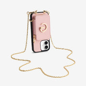 Delicate Metal Chain- iPhone Crossbody Case with Magnetic Card Holder