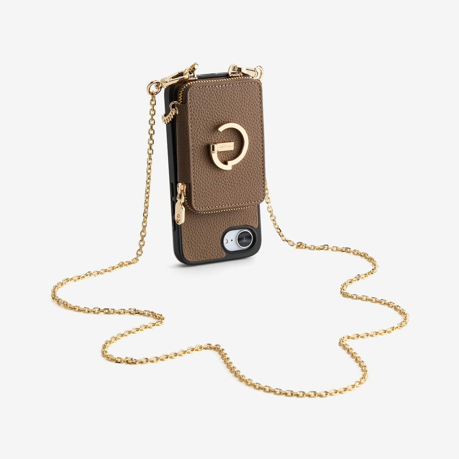 Delicate Metal Chain- iPhone Crossbody Case with Magnetic Card Holder