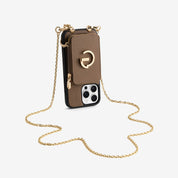 Delicate Metal Chain- iPhone Crossbody Case with Magnetic Card Holder